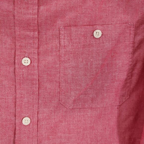 Urban Pipeline Shirt Boys Extra Large Red Long Sleeve Casual Poplin Button Up - Picture 5 of 12